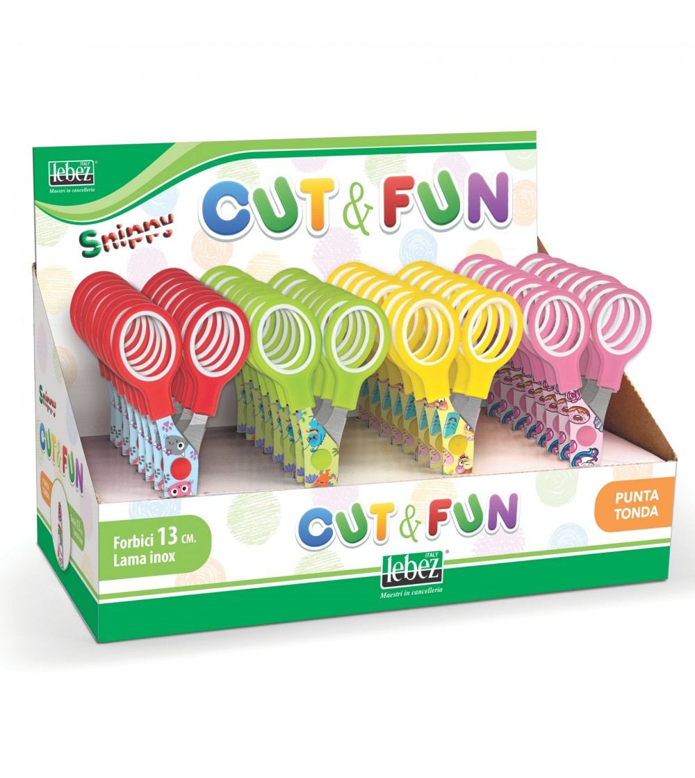 Foarfeca Cut & Fun, 13 cm si desene fantasy pe lama (32 buc/display) - Rechizite