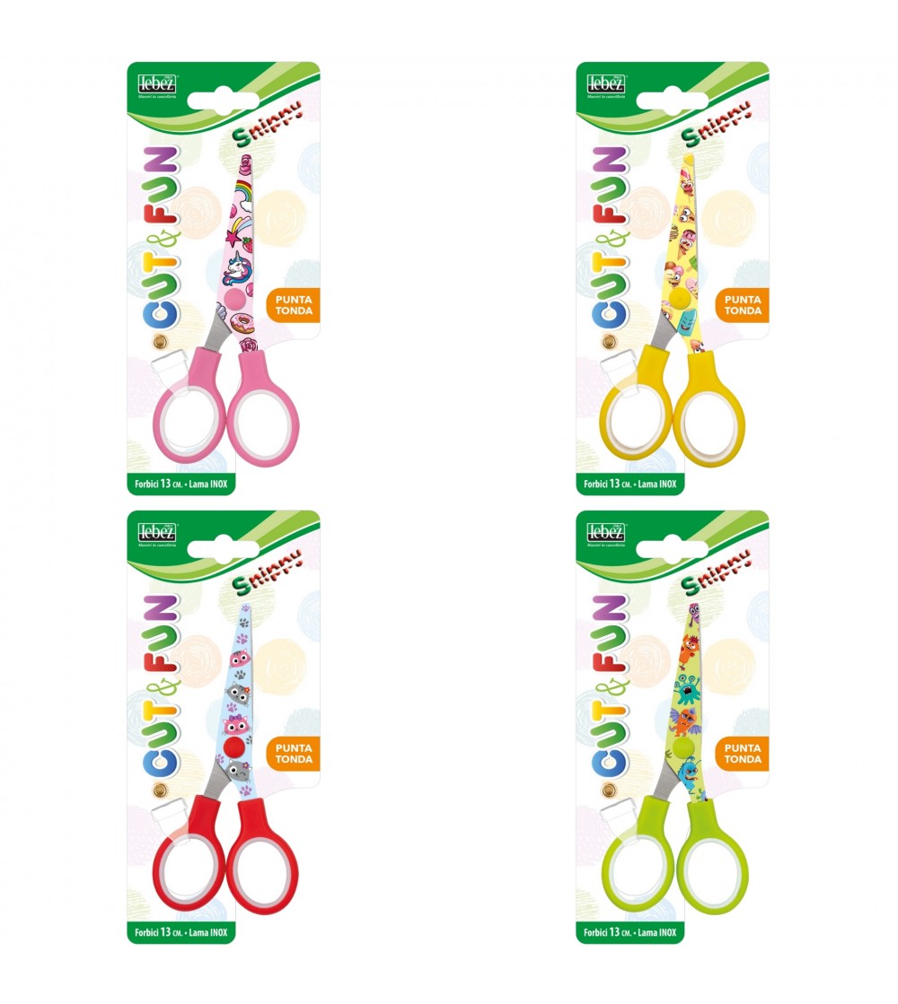 Foarfeca Cut & Fun, 13 cm si desene fantasy pe lama (blister) - Rechizite