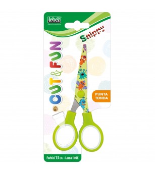 Foarfeca Cut & Fun, 13 cm si desene fantasy pe lama (blister) - Rechizite