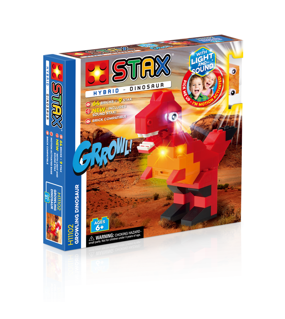 Jucarie - Seturi de constructie cu lumini si sunete Stax - Dinozaur - Jucării
