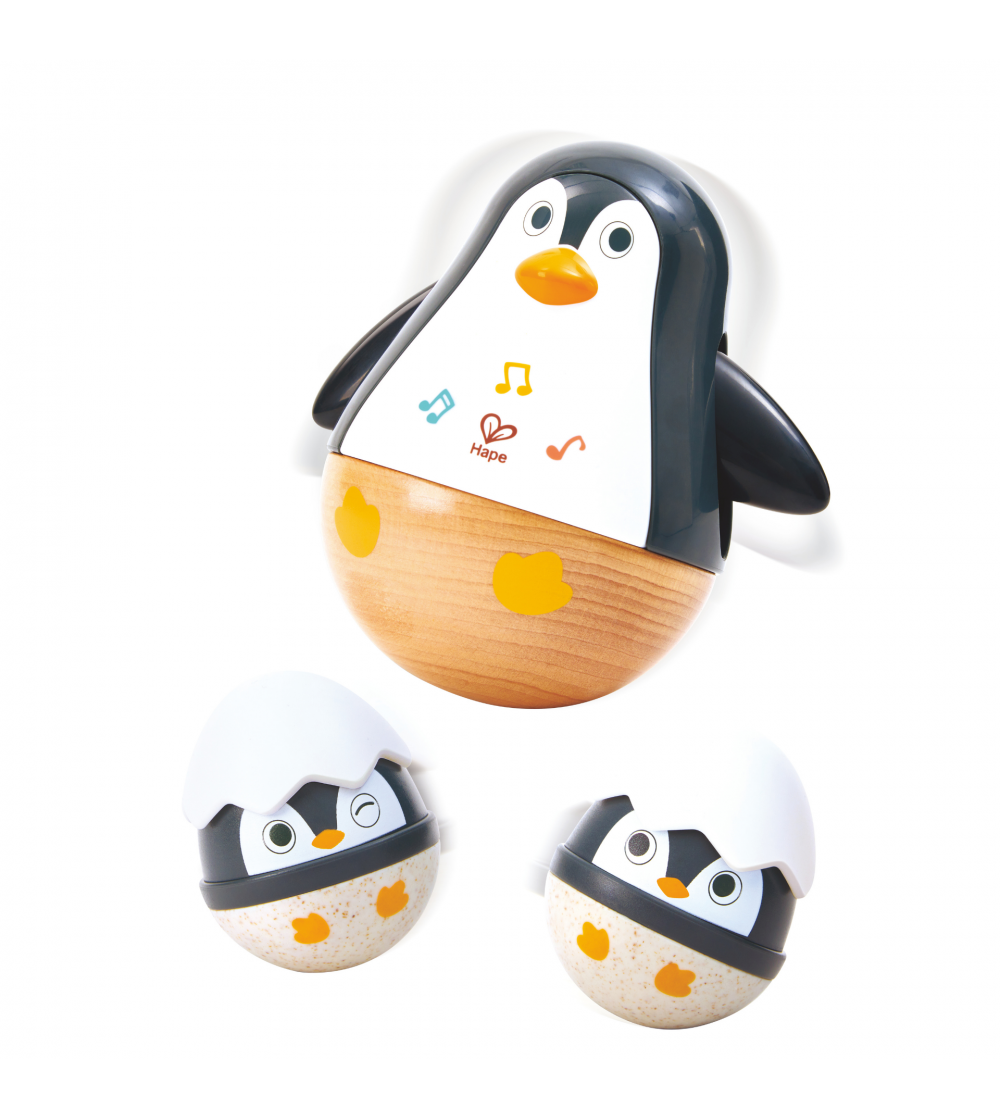 Jucarie din lemn - Familia de Pinguini Hopa Mitica - Jucării