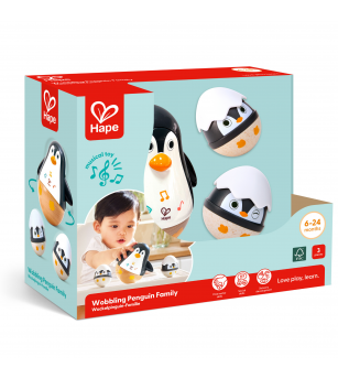 Jucarie din lemn - Familia de Pinguini Hopa Mitica - Jucării