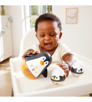 Jucarie din lemn - Familia de Pinguini Hopa Mitica - Jucării