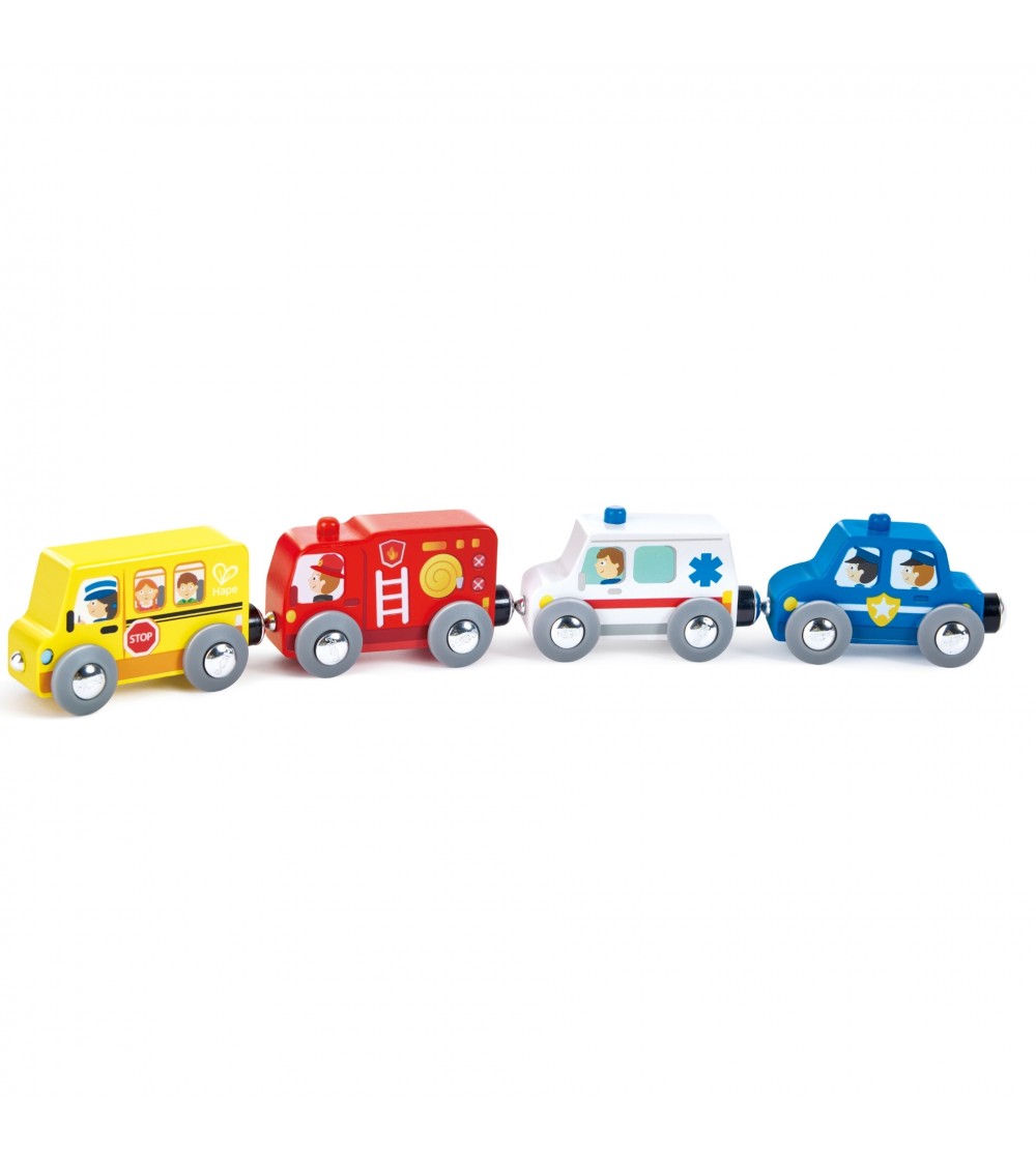 Jucarie din lemn - Flota de vehicule colorate - Jucării Jucarie din lemn - Flota de vehicule colorate - Jucării