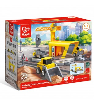 Jucarie din lemn - Set constructii macarale feroviare - Jucării