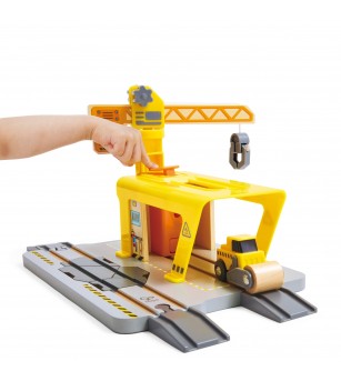 Jucarie din lemn - Set constructii macarale feroviare - Jucării