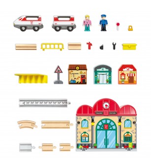 Jucarie din lemn - Set gara portabila - Jucării