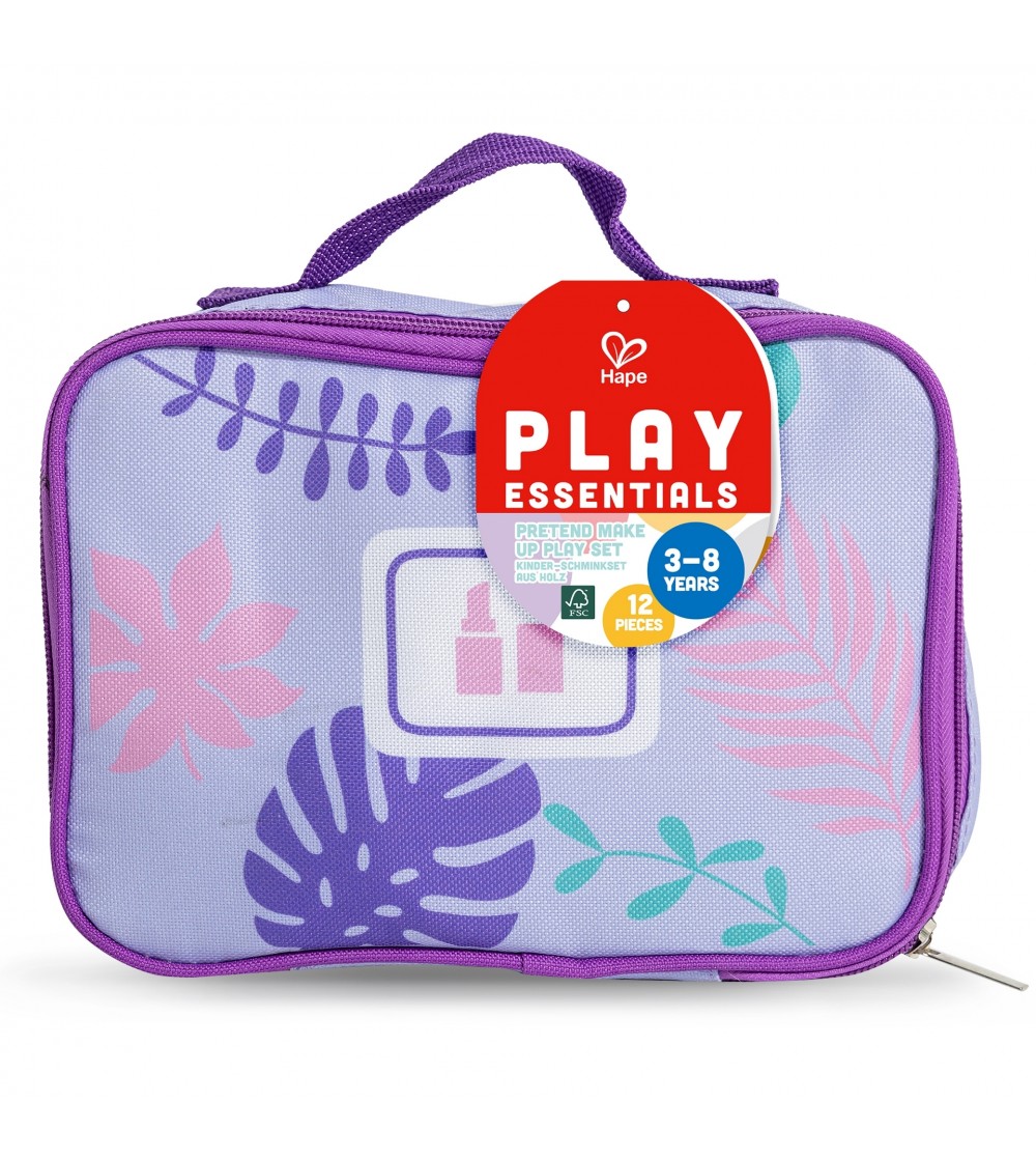 Jucarie din lemn - Set trusa de machiaj, valiza mov (9 piese) - Jucării de lemn