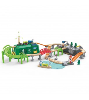 Jucarie din lemn - Tren in cutie tip locomotiva - Jucării