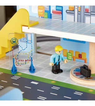 Jucarie din lemn - Tren Mega City (55 piese) - Jucării