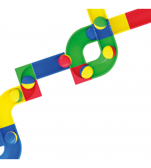 Jucarie Marble Run extensie bile 2 culori Hubelino (12 piese) - Jucării