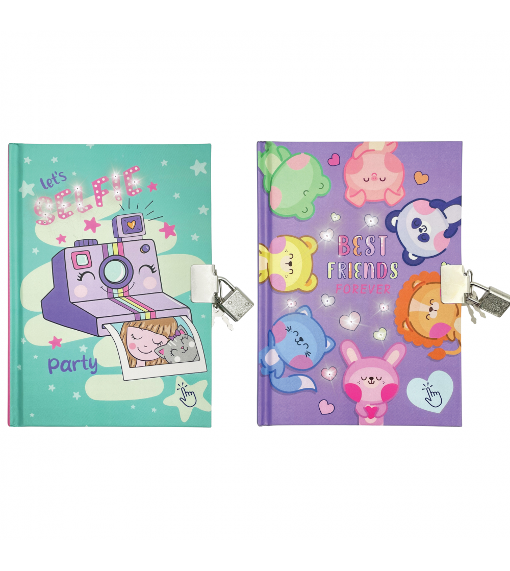 Jurnal cu LED, cu cutie cadou, 80 de pagini, 13 x 18 cm (6 buc/display) - Rechizite