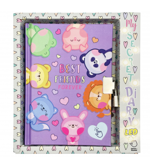 Jurnal cu LED, cu cutie cadou, 80 de pagini, 13 x 18 cm (6 buc/display) - Rechizite