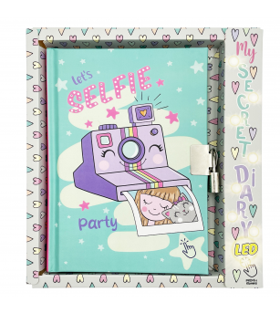 Jurnal cu LED, cu cutie cadou, 80 de pagini, 13 x 18 cm (6 buc/display) - Rechizite