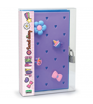 Jurnal Joy Pins, cu decoratiuni 3D, 80 de pagini, 13.5 x 21 cm - Rechizite