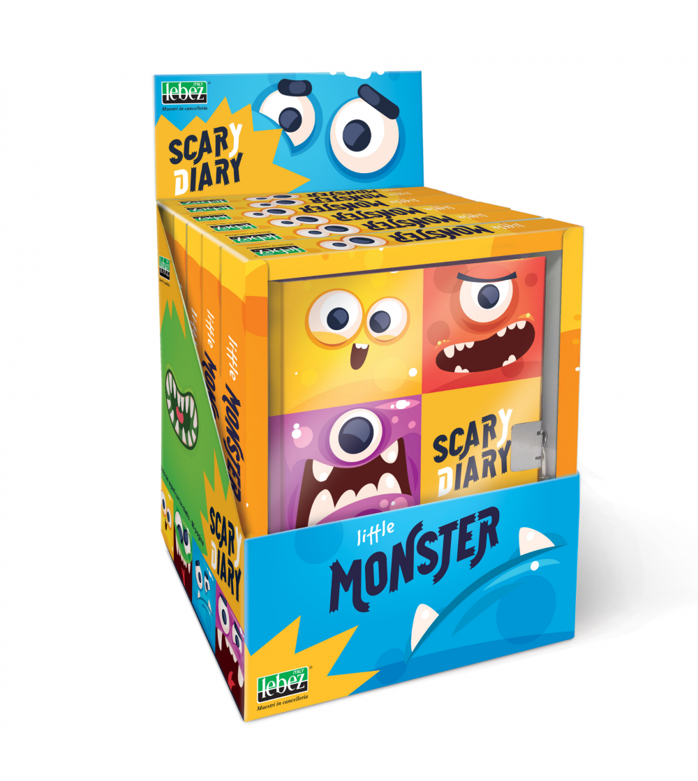 Jurnal Monster, cu cutie cadou, 80 de pagini, 13 x 18 cm (6 buc/display) - Rechizite