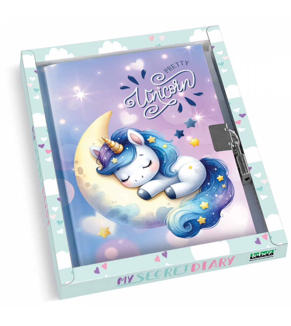 Jurnal Pretty Unicorn, cu cutie cadou, 80 de pagini, 13 x 18 cm - Rechizite