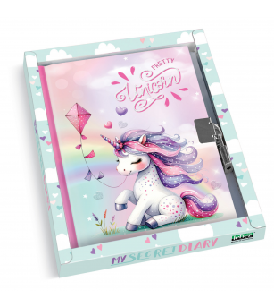 Jurnal Pretty Unicorn, cu cutie cadou, 80 de pagini, 13 x 18 cm (6 buc/display) - Rechizite
