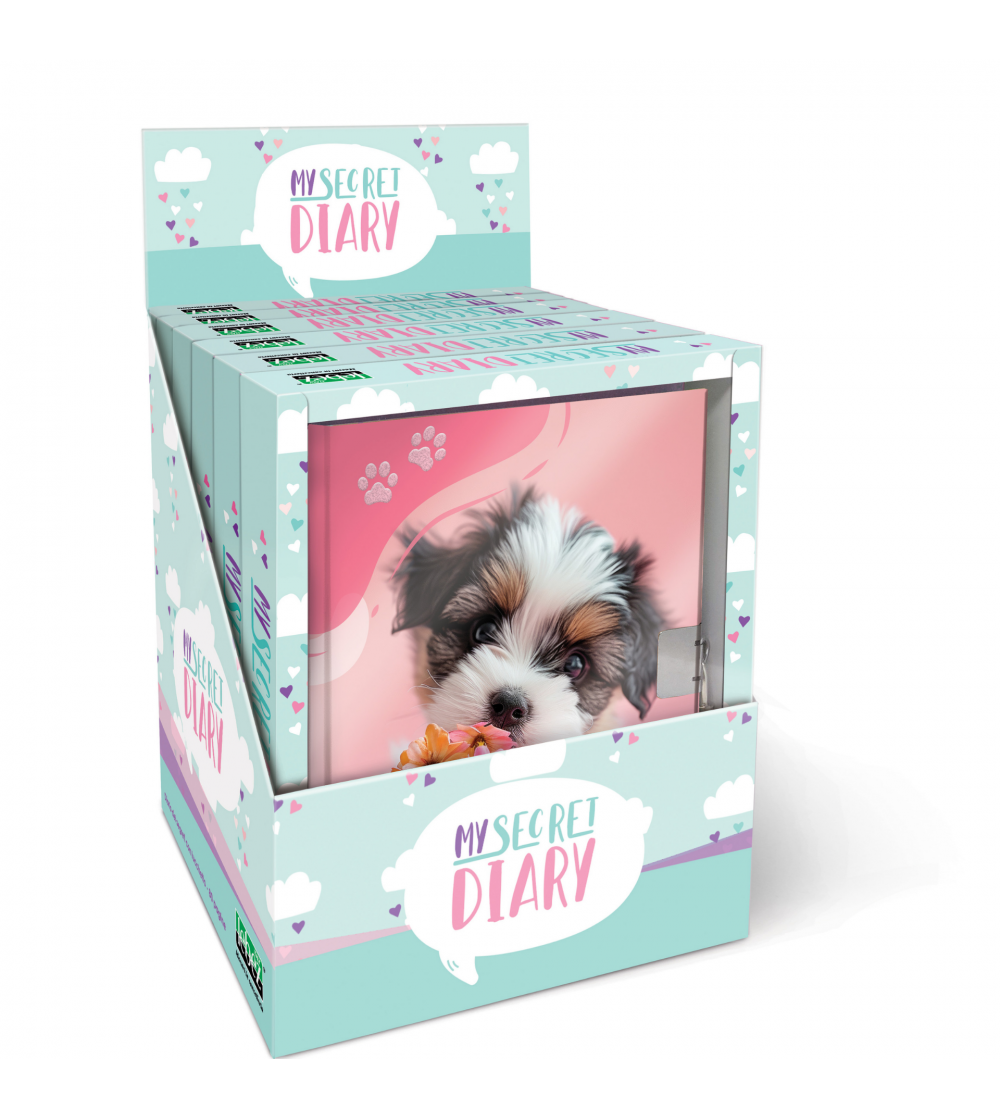 Jurnal Puppy, cu cutie cadou, 80 de pagini, 13 x 18 cm (6 buc/display) - Rechizite