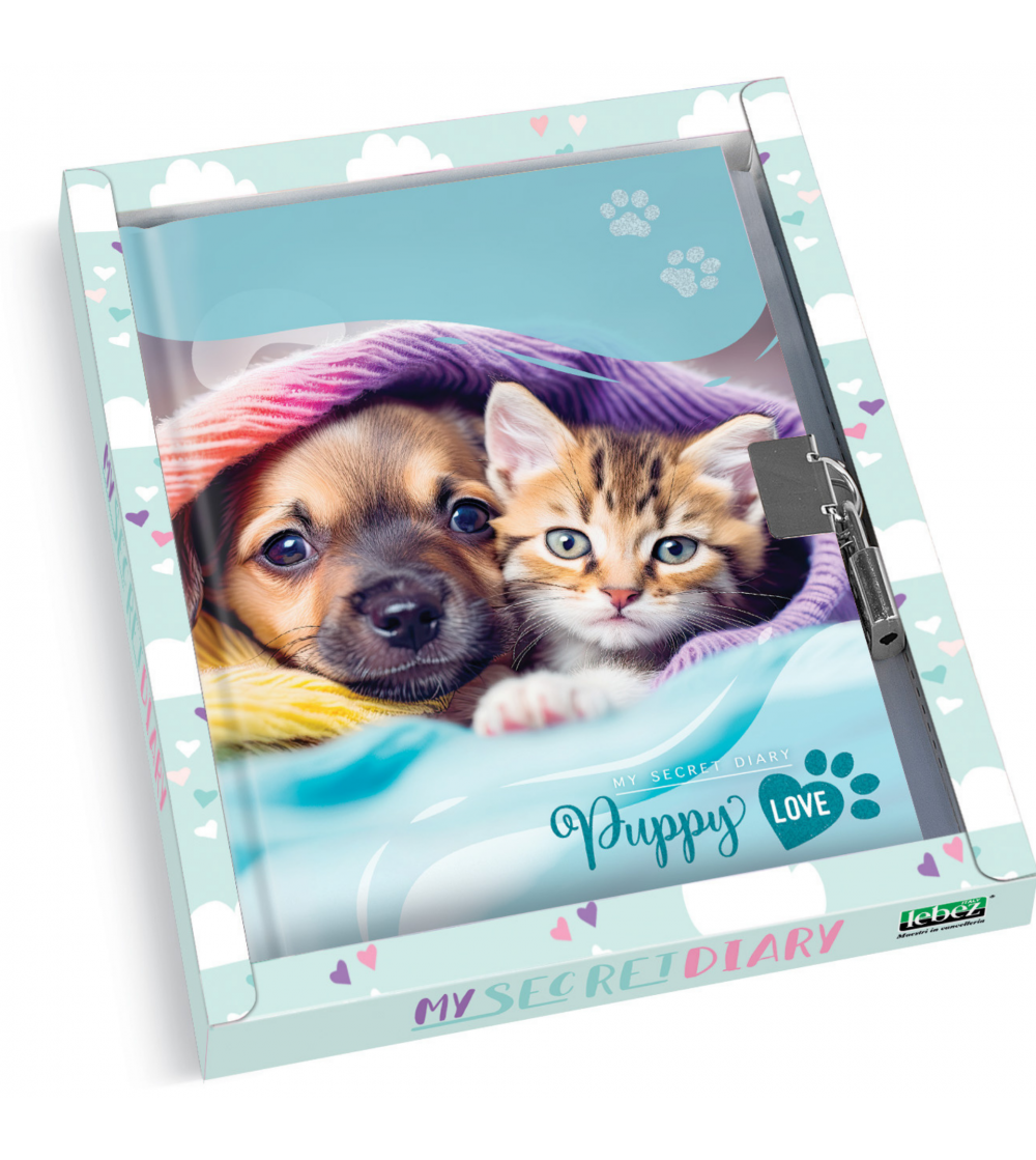 Jurnal Puppy, cu cutie cadou, 80 de pagini, 13 x 18 cm - Rechizite