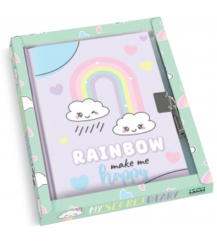 Jurnal Rainbow, make me happy, cu cutie cadou, 80 de pagini, 13 x 18 cm - Rechizite