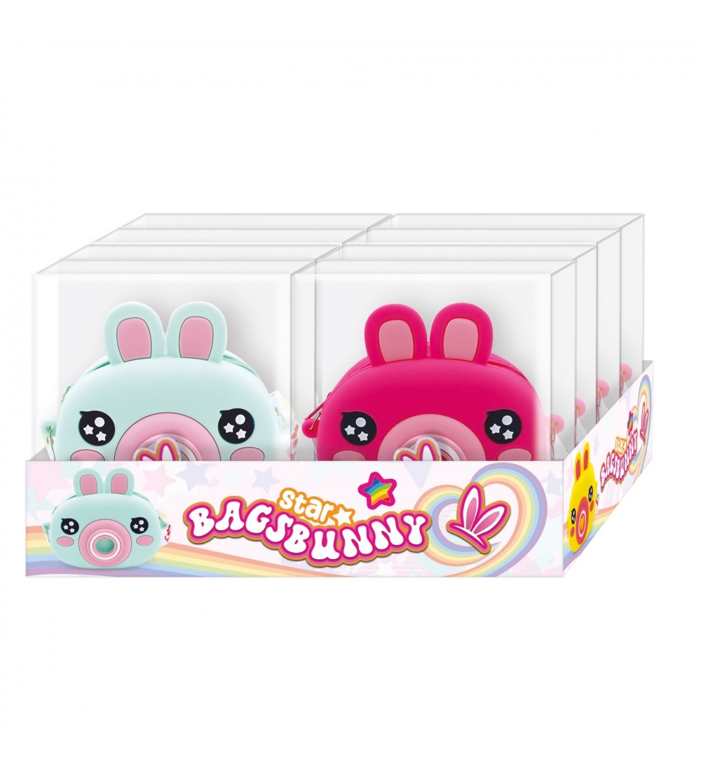 Mini geanta Bags Bunny din silicon, cu fermoar si curea de umar reglabila - 13.5 x 15 (8 buc/display) - Rechizite
