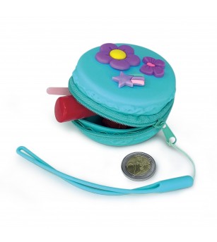 Mini geanta Joy Pins din silicon, cu fermoar si snur - ø 7.5 x 4 cm - Rechizite
