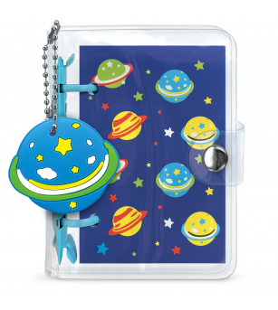 Mini Notebook cu breloc din silicon, 100 pagini liniate, 6.5 x 9.5 cm (12 buc/display) - Rechizite