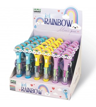 Mini pix 4 culori in 1 cu LED, Rainbow, 3 modele (36 buc/display) - Rechizite