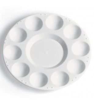 Paleta din plastic pentru vopsele cu ulei si tempera, ø 17.5 cm - Rechizite