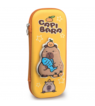 Penar - Panda & Capibara cu fermoar si model 3D - 9.5 x 23 x 3.8 cm (12buc/display) - Rechizite
