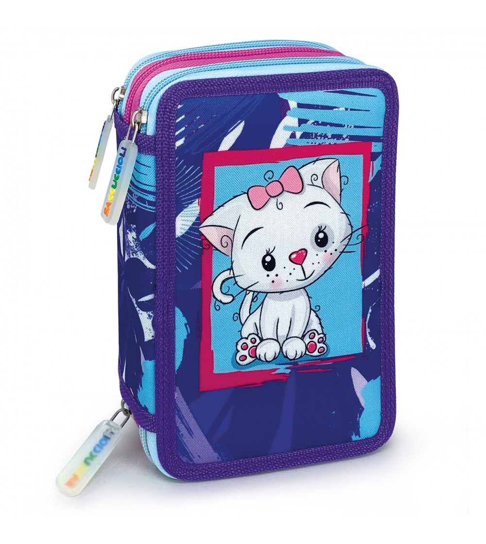 Penar echipat - Colectia Puppies cu 3 fermoare (18 markere si 18 creioane colorate) - 13 x 20 x 6.5 cm - Rechizite Penar echipat - Colectia Puppies cu 3 fermoare (18 markere si 18 creioane colorate) - 13 x 20 x 6.5 cm - Rechizite