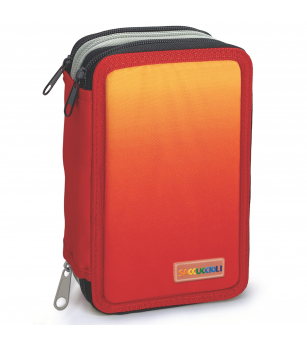 Penar echipat - Color Block cu 3 fermoare (18 markere si 12 creioane colorate) - 13 x 20 x 6.5 cm (12 buc/display) - Rechizite