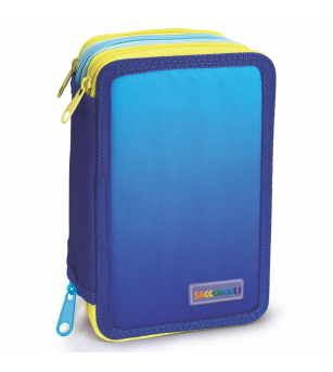 Penar echipat - Color Block cu 3 fermoare (18 markere si 12 creioane colorate) - 13 x 20 x 6.5 cm (12 buc/display) - Rechizite