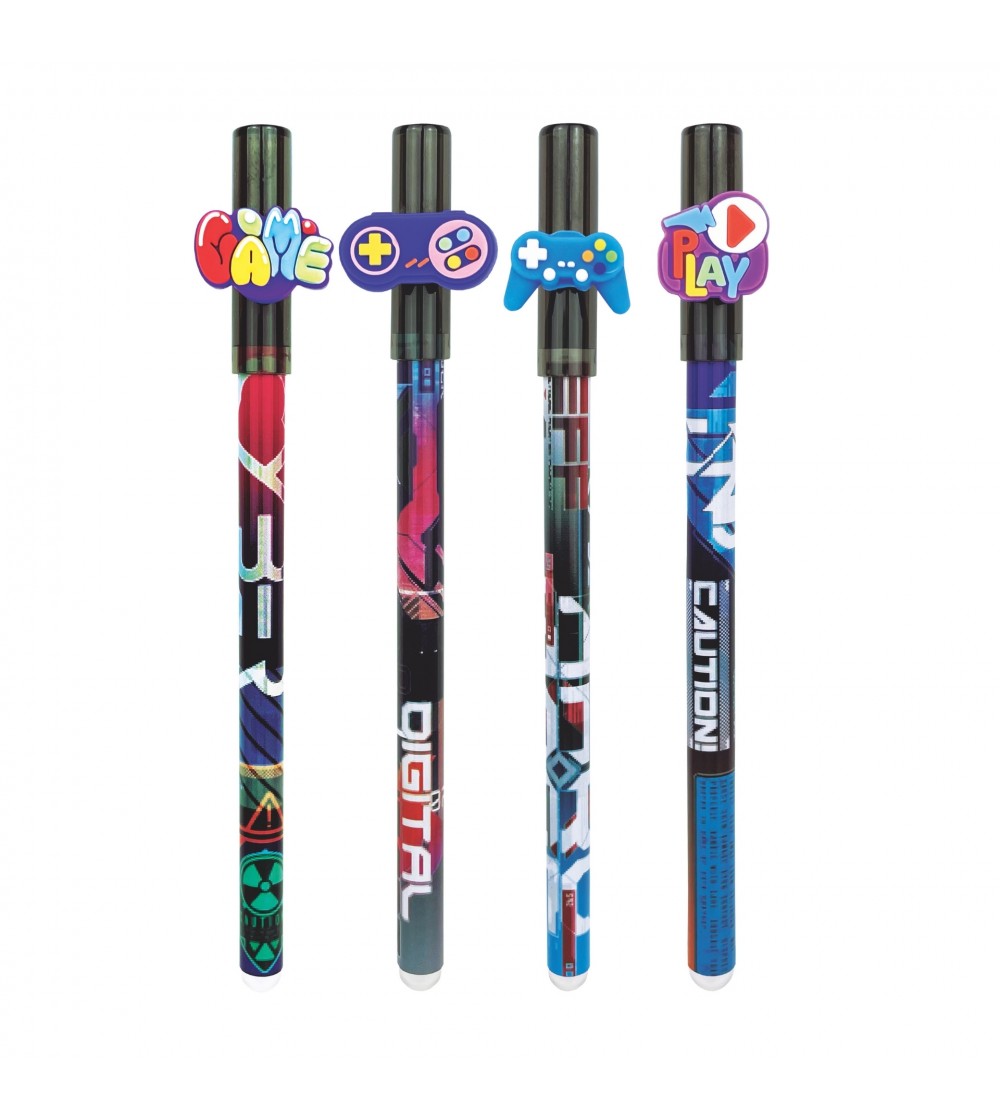 Pix care se sterge cu capac, Upsy Game, 4 modele - Rechizite Pix care se sterge cu capac, Upsy Game, 4 modele - Rechizite