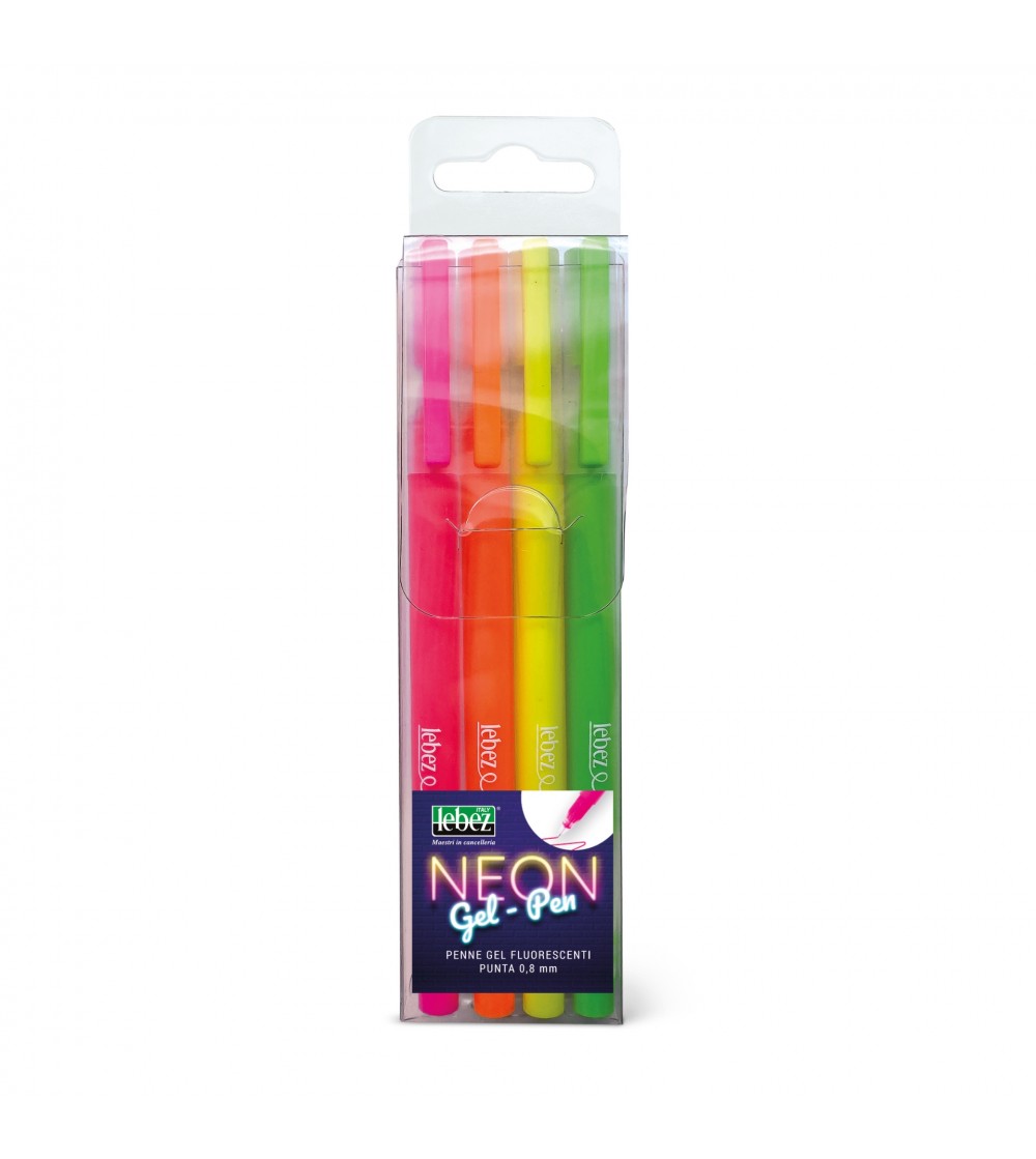 Pixuri cu gel Neon, varf 0.8 mm, 4 culori (blister) - Rechizite Pixuri cu gel Neon, varf 0.8 mm, 4 culori (blister) - Rechizite