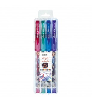 Pixuri cu sclipici parfumat, cu manere moi, Best Friends, 4 culori (blister) - Rechizite