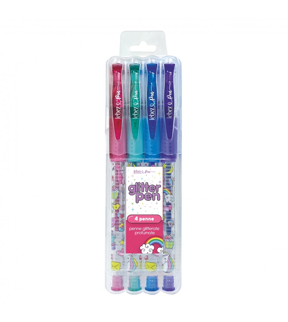 Pixuri cu sclipici parfumat, cu manere moi, Girly, 4 culori (blister) - Rechizite Pixuri cu sclipici parfumat, cu manere moi, Girly, 4 culori (blister) - Rechizite