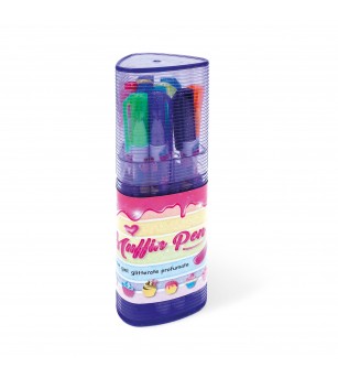 Pixuri cu sclipici parfumat, in carcasa, 12 culori (12 buc/display) - Rechizite