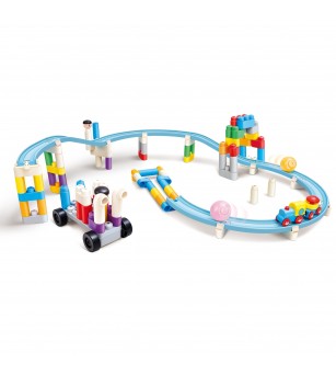 PolyM - Dual Track Building - Pro (101 piese) - Jucării
