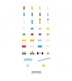 PolyM - Dual Track Building - Pro (101 piese) - Jucării