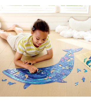 Puzzle - Balena cu cocoasa cu piese tematica ocean, 200 piese - Jucării