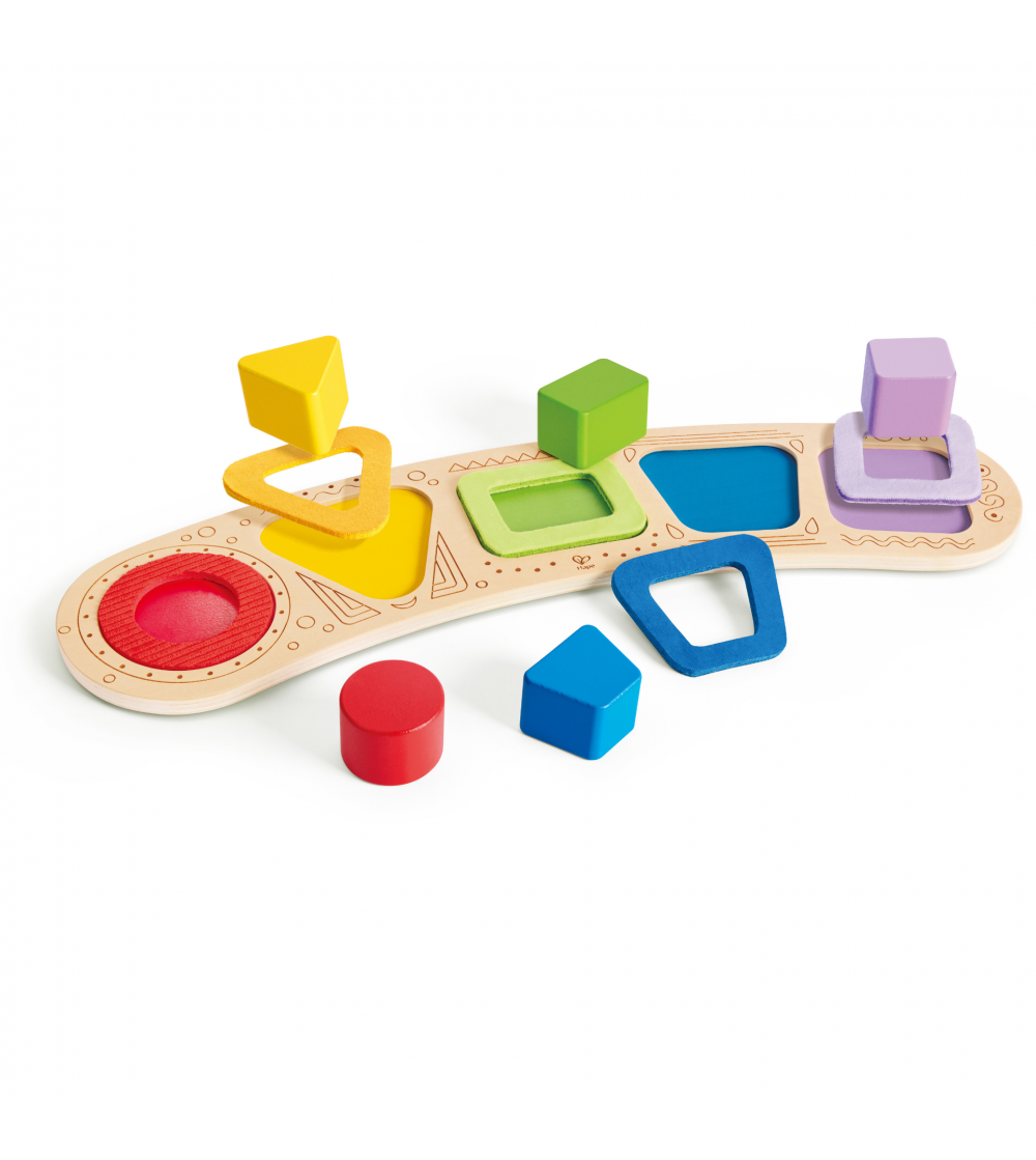 Puzzle din lemn de sortare a culorilor si formelor - Jucării