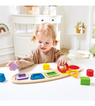 Puzzle din lemn de sortare a culorilor si formelor - Jucării