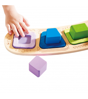 Puzzle din lemn de sortare a culorilor si formelor - Jucării