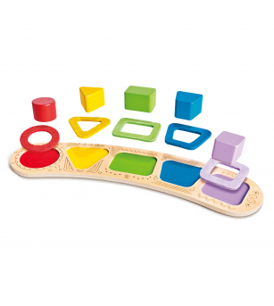 Puzzle din lemn de sortare a culorilor si formelor - Jucării