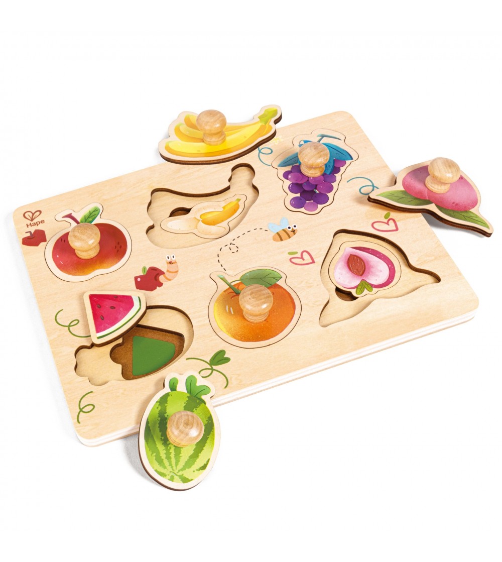 Puzzle din lemn in straturi - Fructe - Jucării
