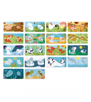Puzzle potriveste perechea - Animale si pui (36 piese) - Jucării