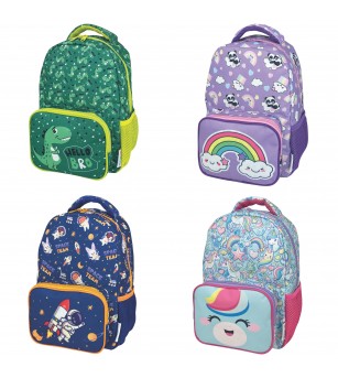 Rucsac Fantasy, cu 2 compartimente cu fermoar din poliester foarte rezistent, 29 x 22 x 10 cm (4 modele) - Rechizite
