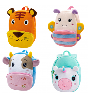 Rucsac gradinta Baby Bag cu animalute, din plus 26 x 22 x 8 cm (4 modele) - Rechizite